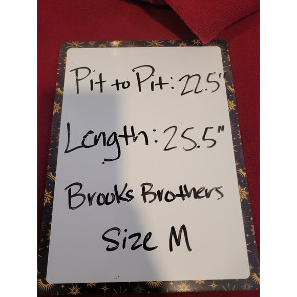 Brooks Brothers Men's 100% Lambswool Collared Argyle Sweater Size M Red Burgundy - Picture 10 of 10